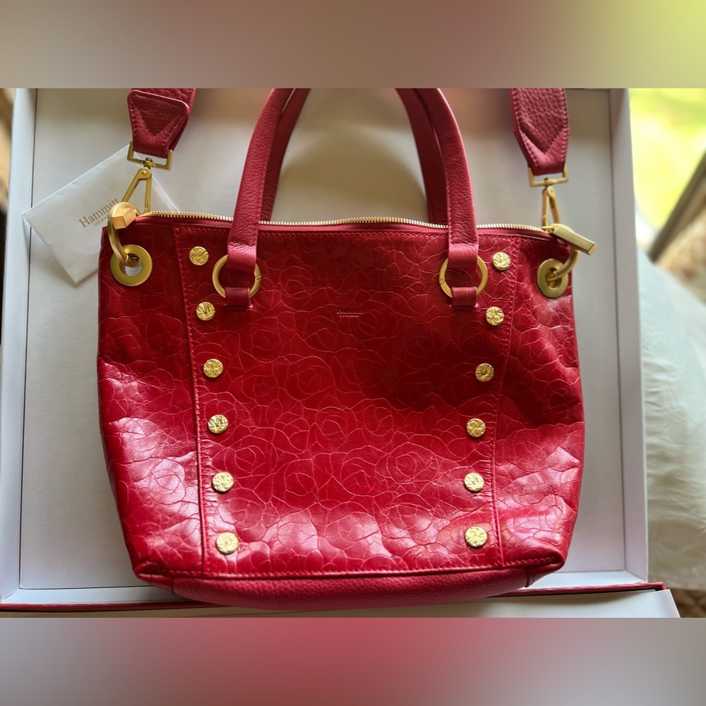 Hammitt Medium Daniel in Rose Rosè (Red Rose embossed leather)  NWOT - Picture 4 of 10